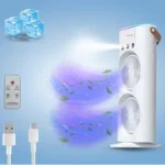 Table fan & Cooler| Dual Fan Portable Dual Fan Air Cooler with LED Lights or Adjustable
